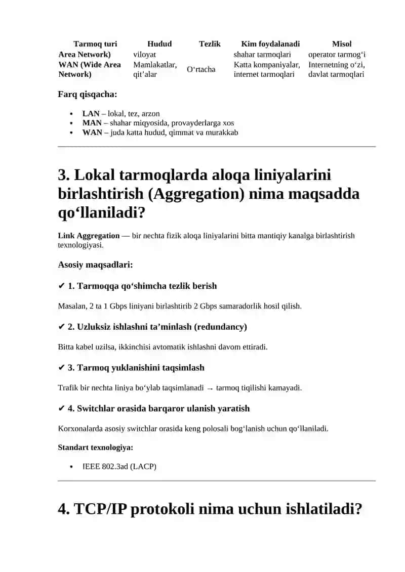 Operatsion Tizimlar Network Operating Systems (NOS) 2