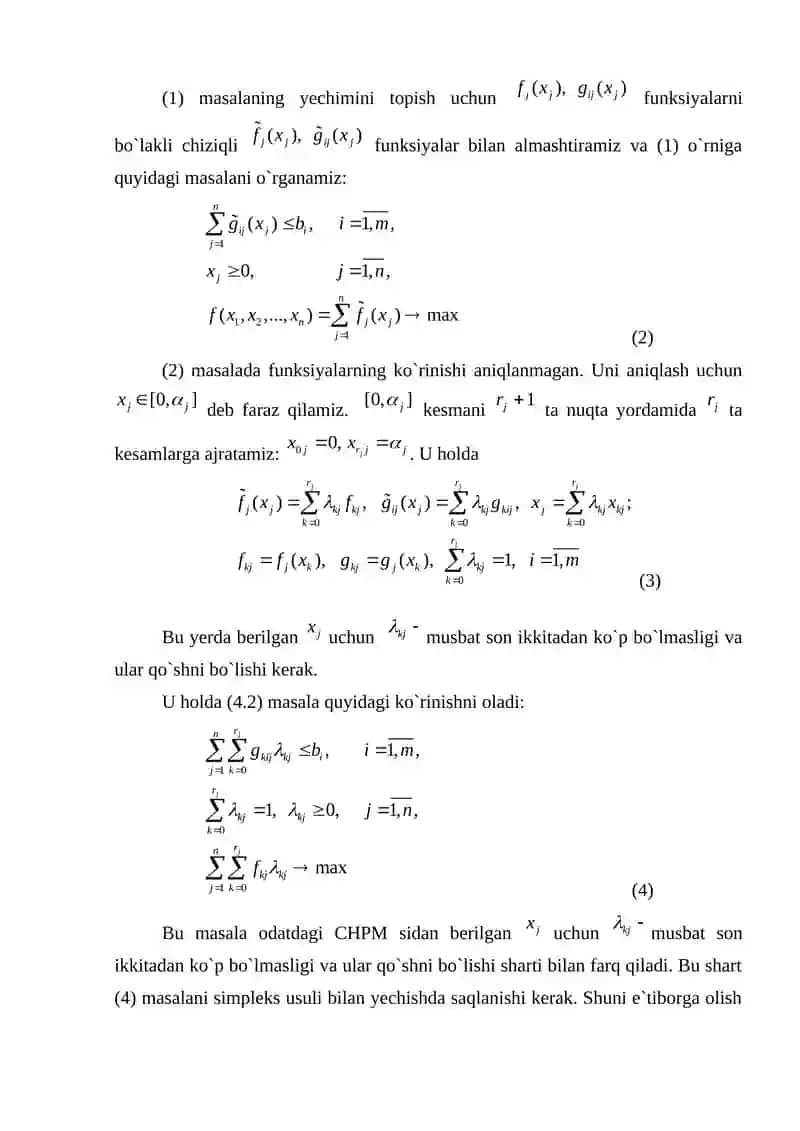 Separabel programmalashtirish masalalari 2