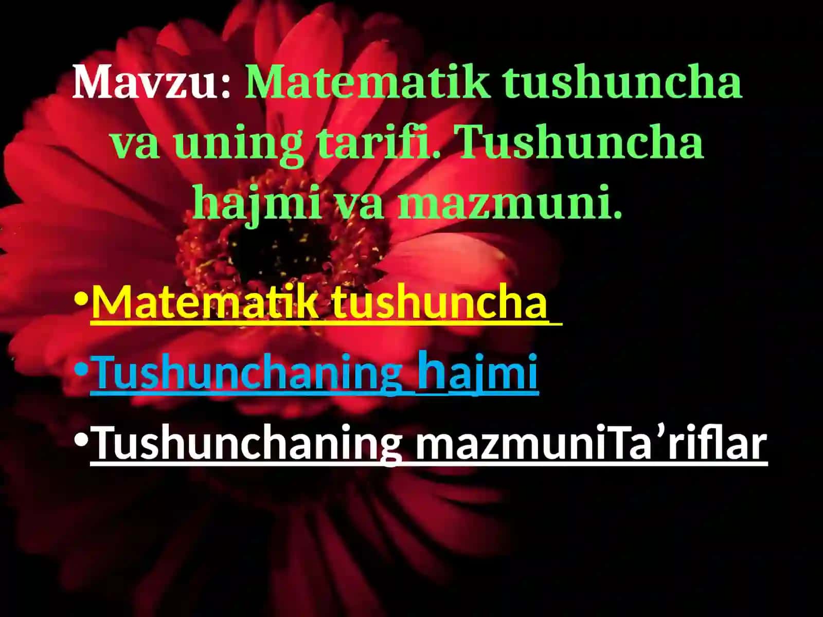 MATIMATIK FANI TA'RIFI 2