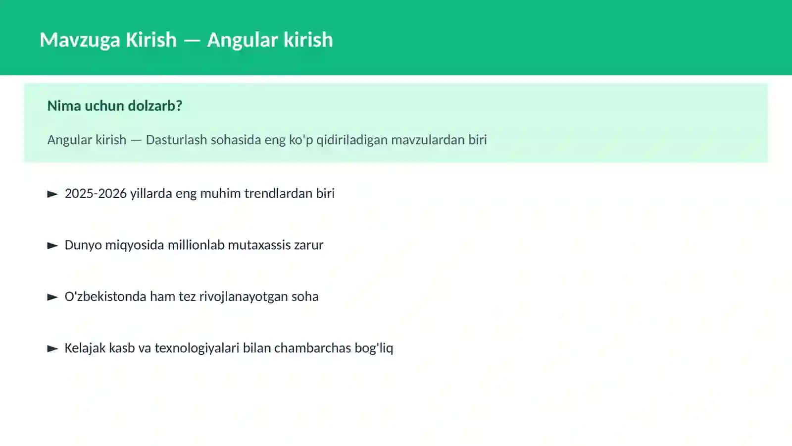 Angular kirish 2