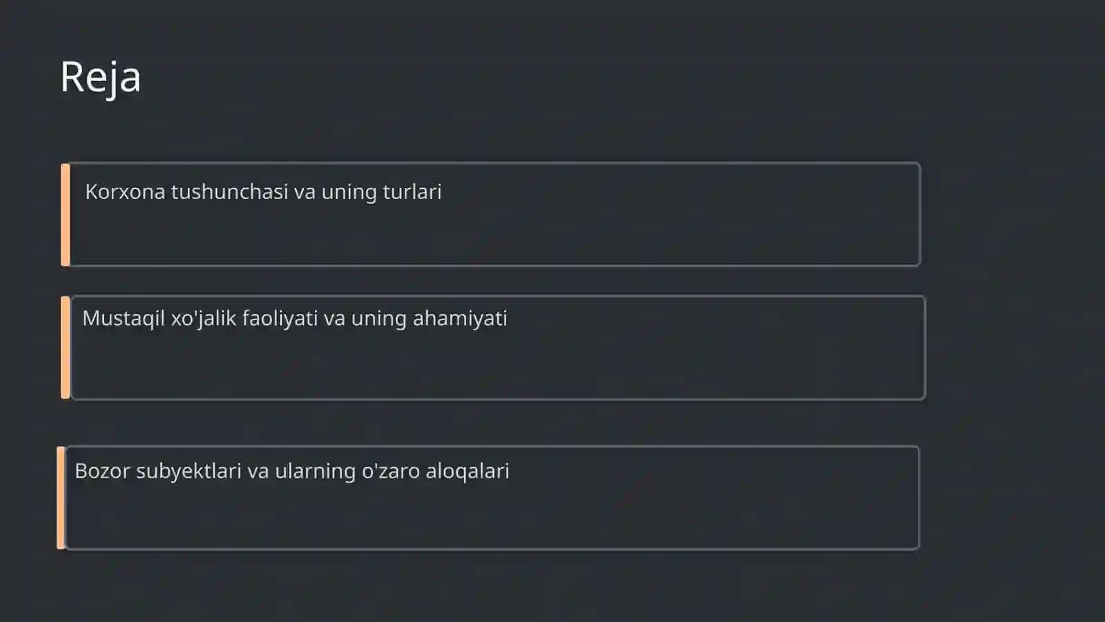 Korxona-mustaqil xo'jalik faoliyatini yurituvchi bozor subyekti 2
