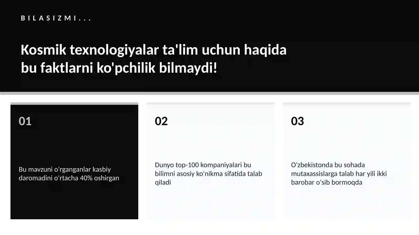 Kosmik texnologiyalar ta'lim uchun 2