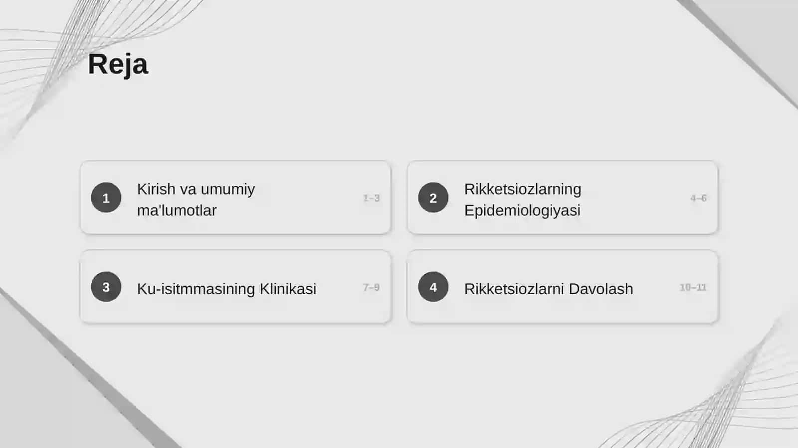 Rikketsiozlar. Ku-isitmasi. Etiologiya, epidemiologiya, klinikasi, diagnostika, davolash. Etiologiya, epidemiologiya, klinikasi, diagnostika, davolash. 2