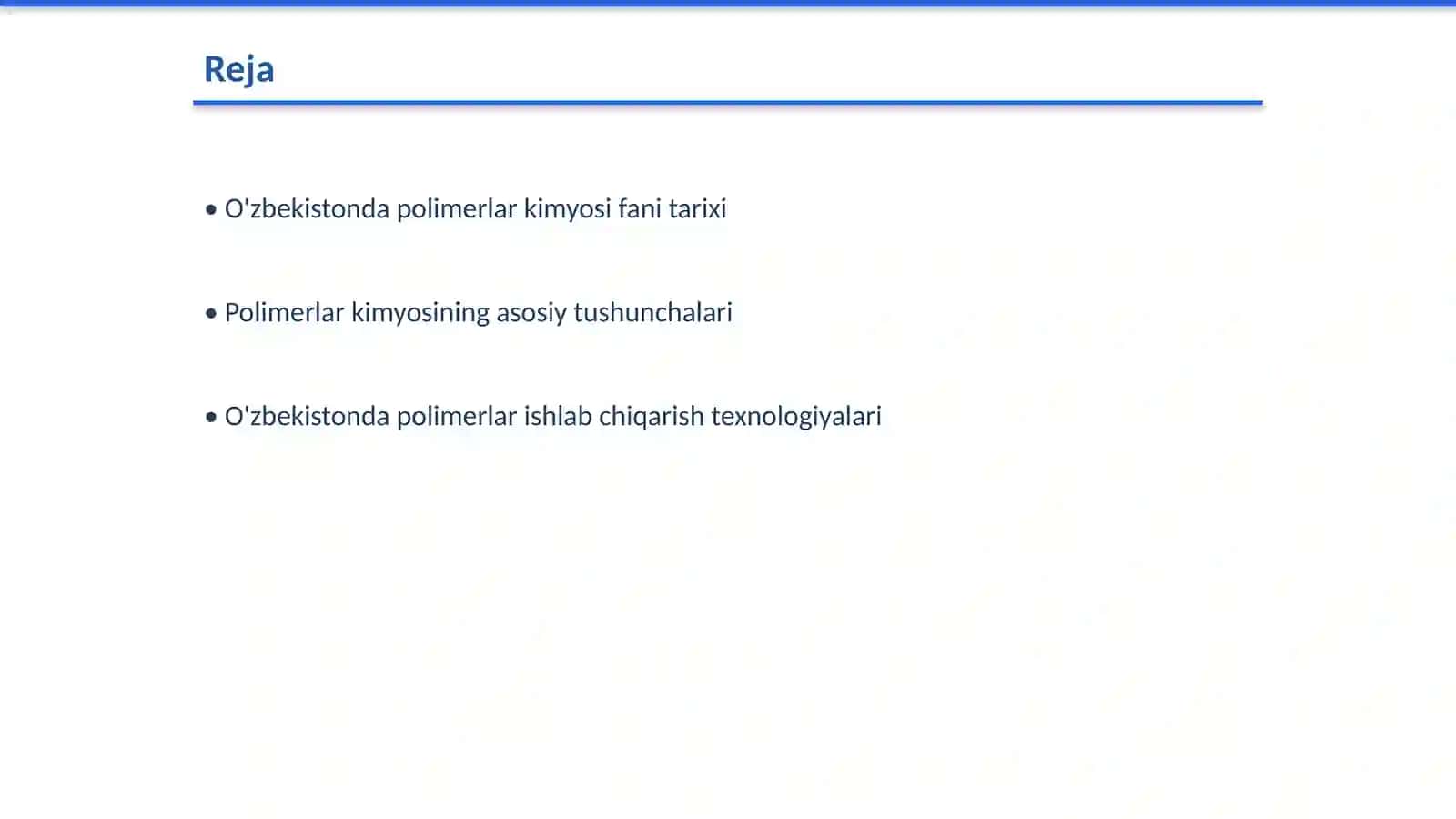 O'zbekistonda polimerlar kimyosi fani va uning istiqbollari 2