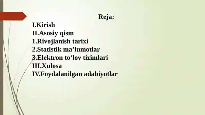 O‘zbekiston Respublikasida elektron tijoratning rivojlanish holati 2