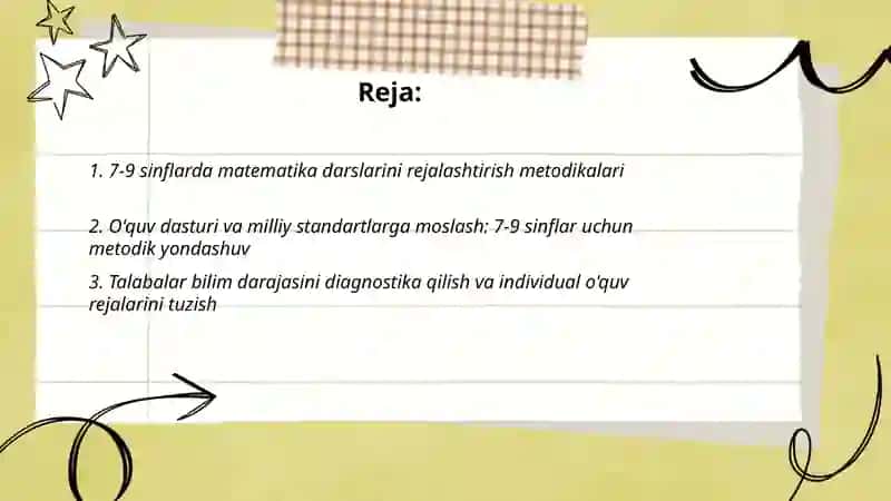 7-9 sinflarda Matematika oʻqitishnig metodik Xususiyatlari 2
