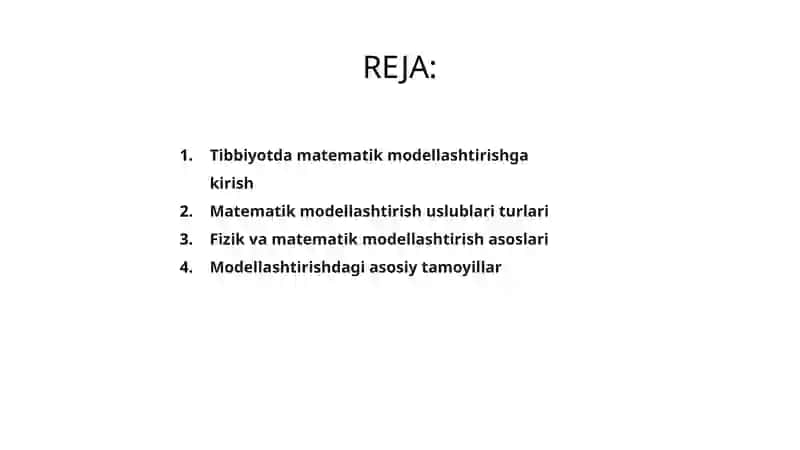 Tibbiyotda Matematik Modellashtirish 2