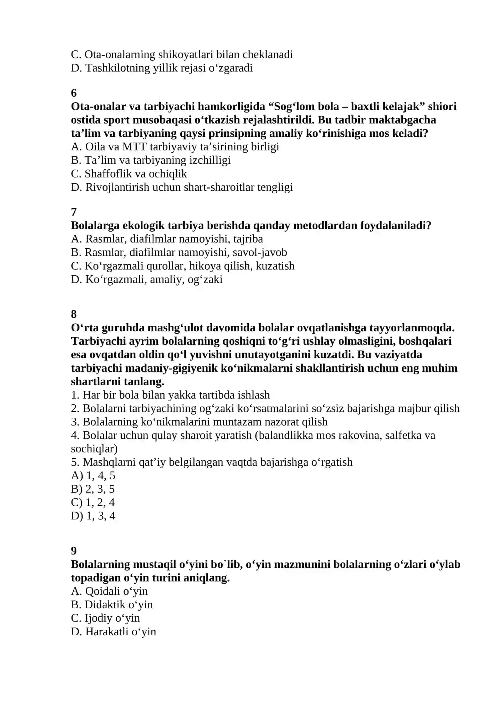 Bahorgi Tarbiyachi testi 2