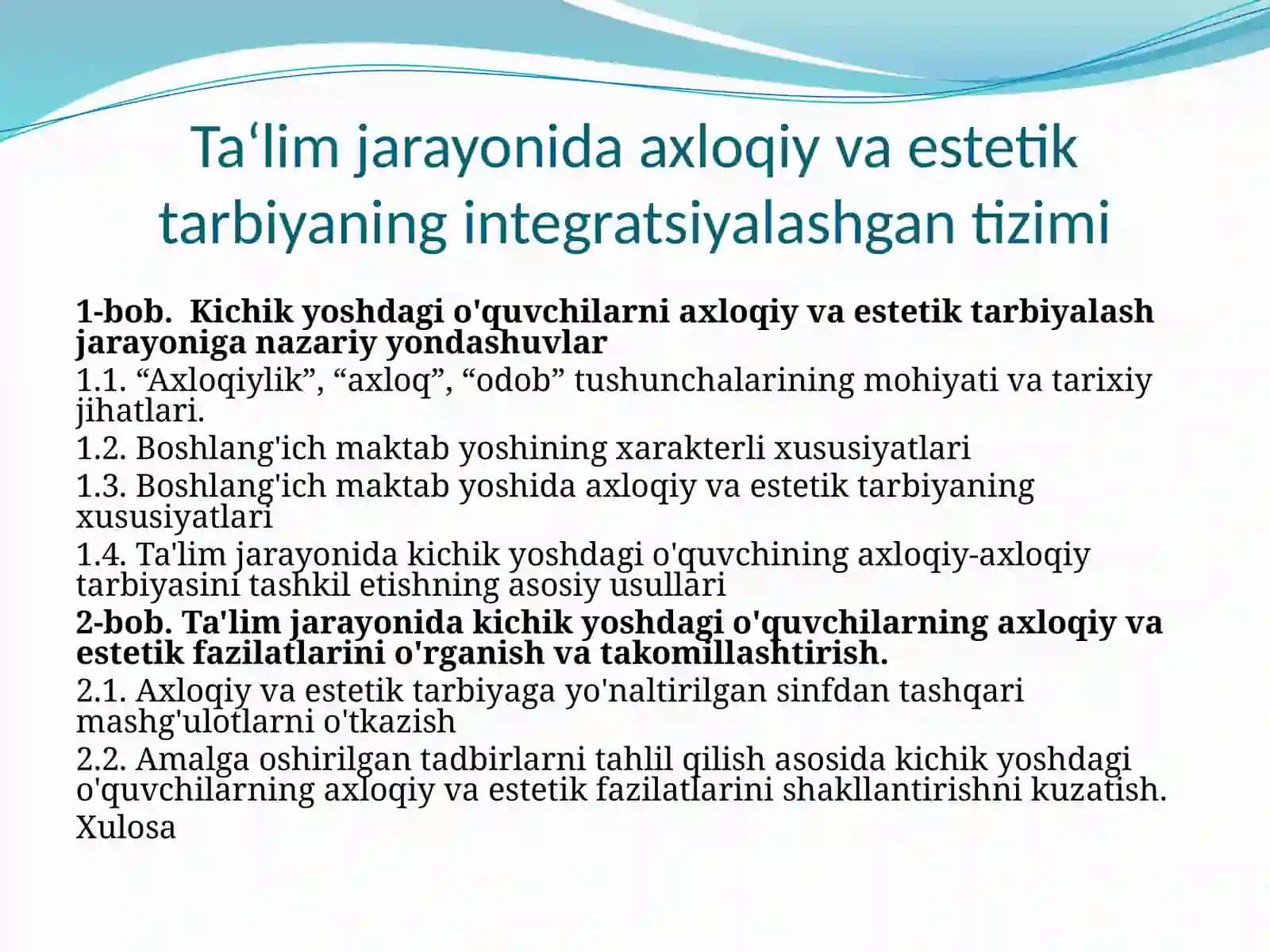 Ta‘lim jarayonida axloqiy va estetik tarbiyaning integratsiyalashgan tizimi 2