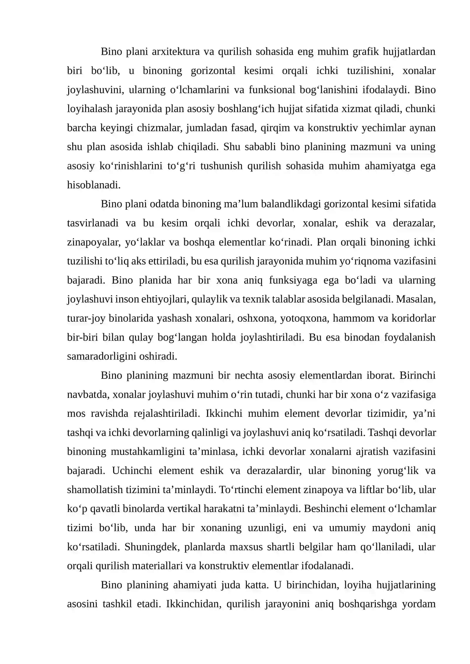 Bino planlari va qirqimlari, fasadi 2