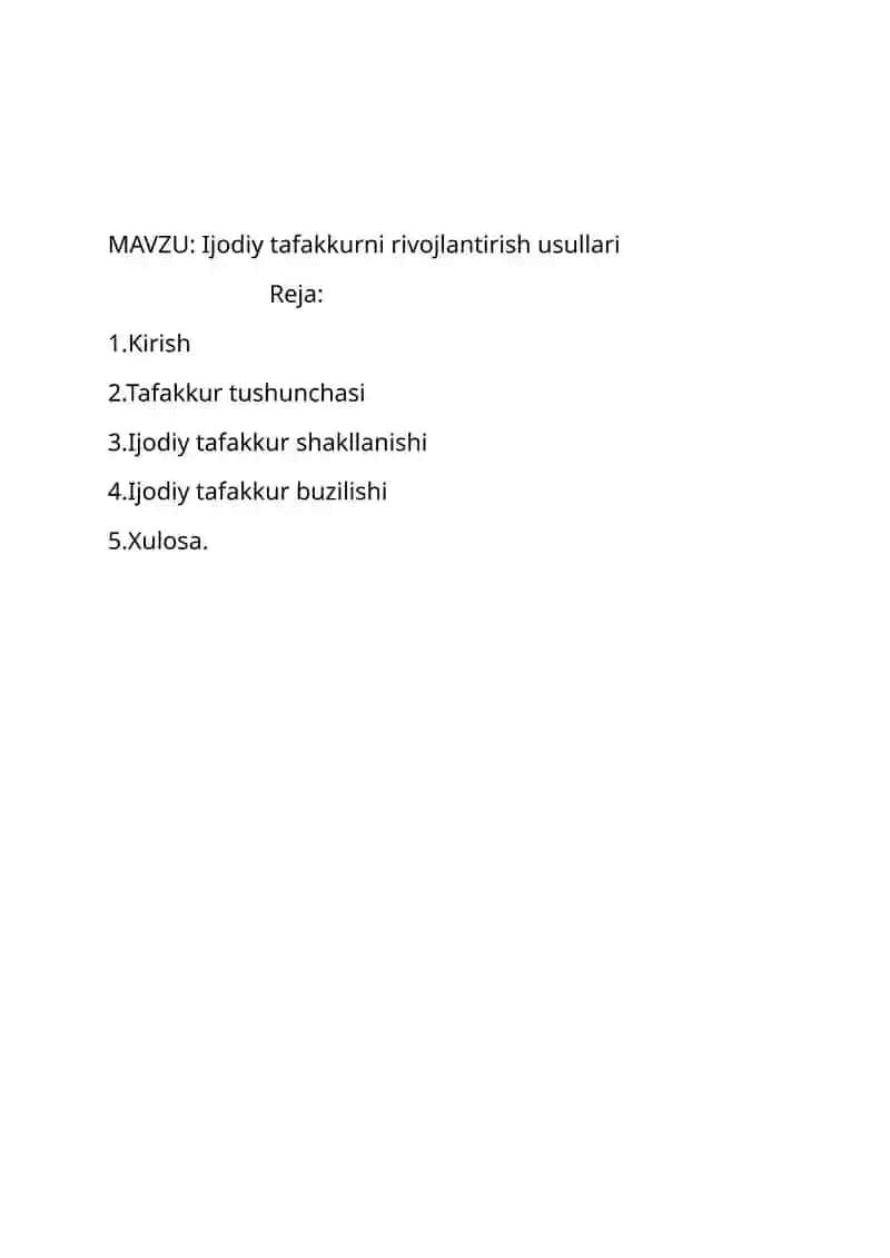 Ijodiy tafakkurni rivojlantirish usullari 2