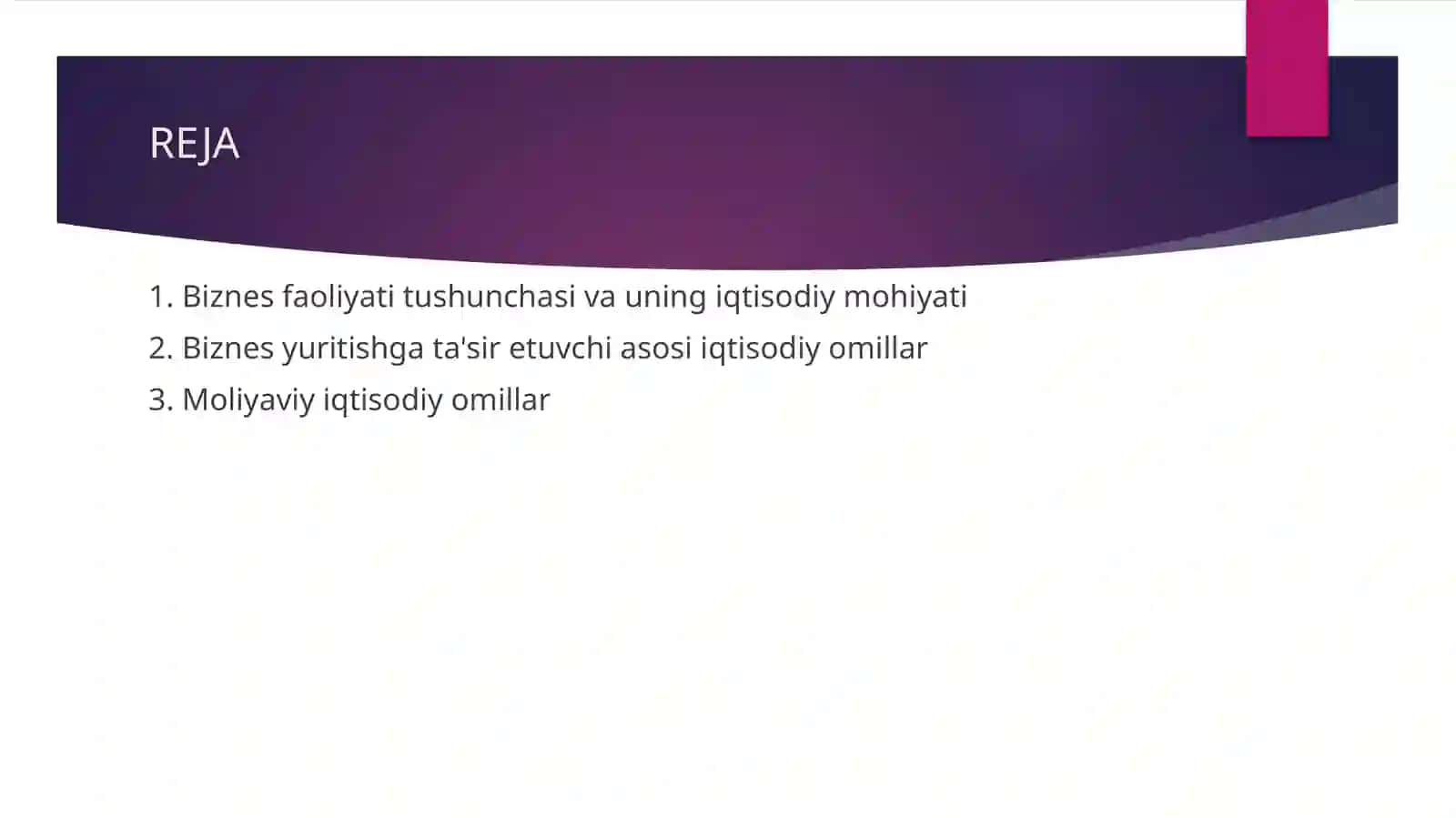 Bizness yuritishda iqtisodiy omillar 2