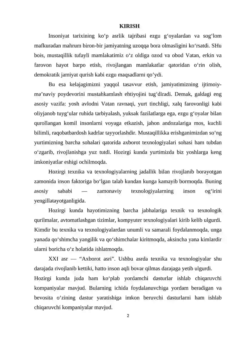 Tashkilot xodimlari ma’lumotlarini jamlovchi tizim 2