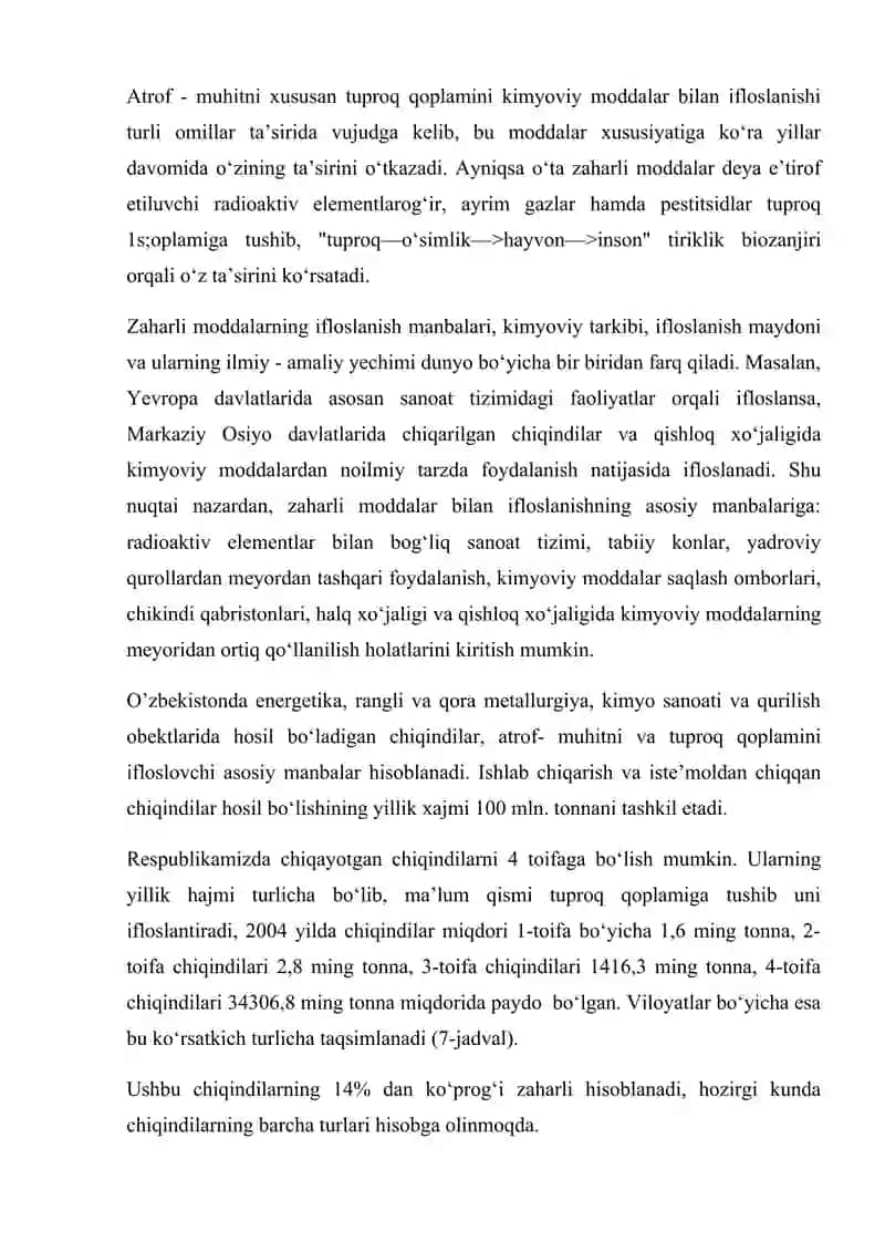 TUPROQLARNING PESTESIDLAR BILAN IFLOSLANISHI VA ULARNING OLDINI OLISH 2