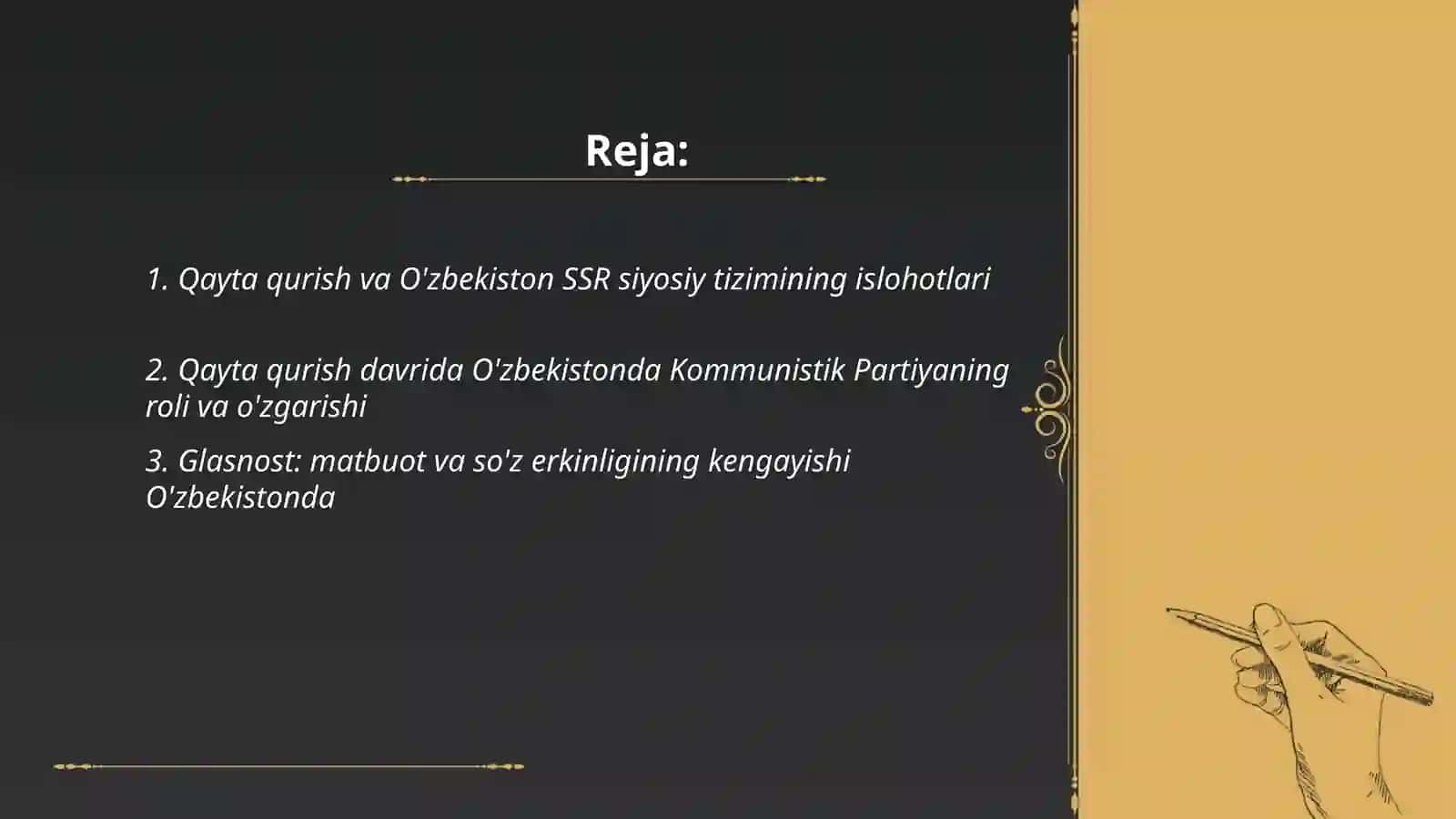 Qayta qurish yillarida O'zbekistondagi ijtimoiy-siyosiy vaziyat 2