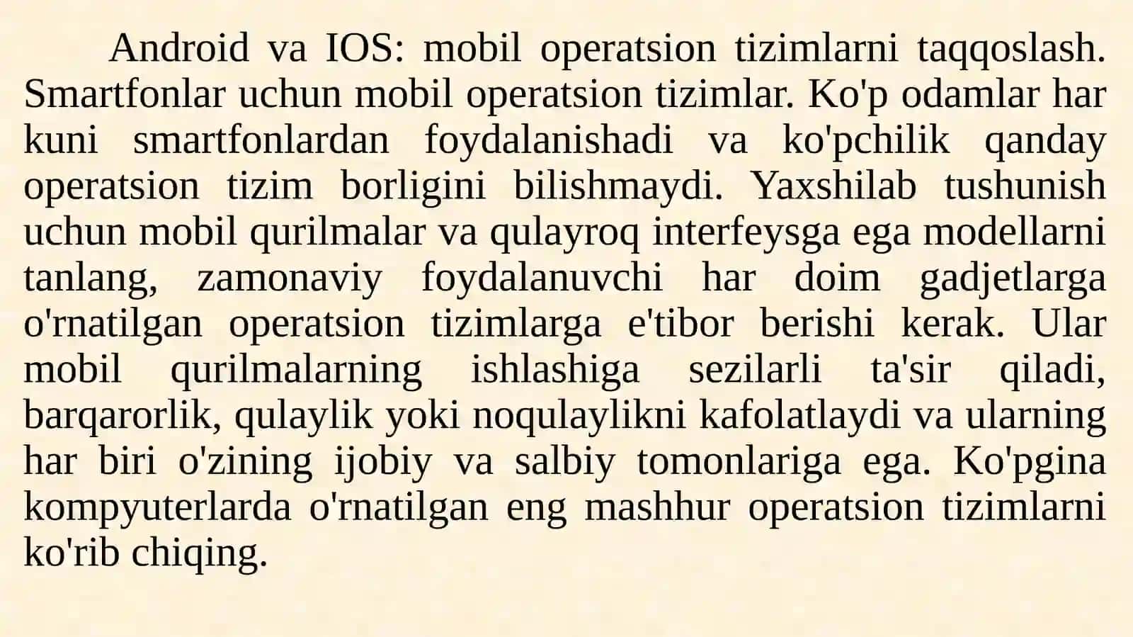 2-mavzu: Android operatsion tizim haqida tushuncha 2