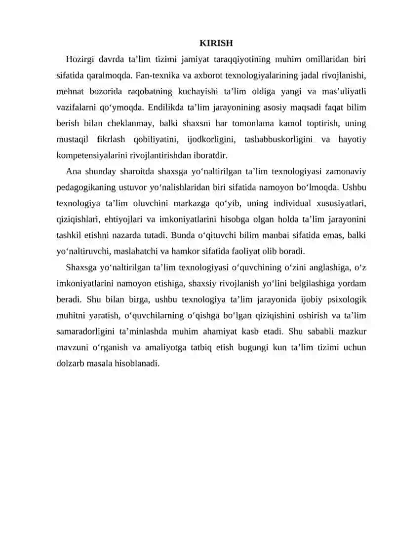 Shaxsga yo'naltirilgan ta'lim texnologiyasi 2