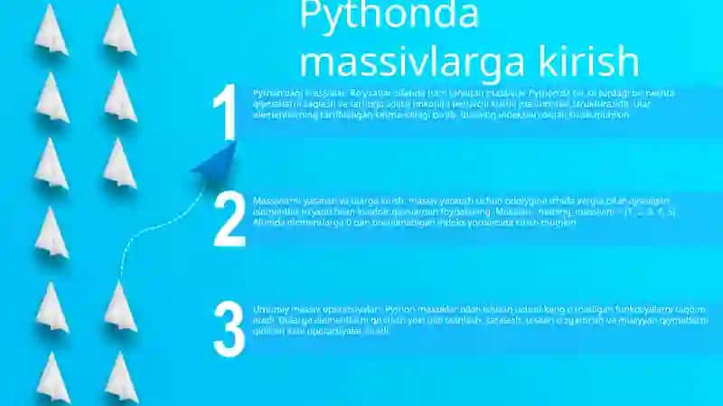 Paython Dasturlash Tilida Massivlar Bilan Ishlash 2