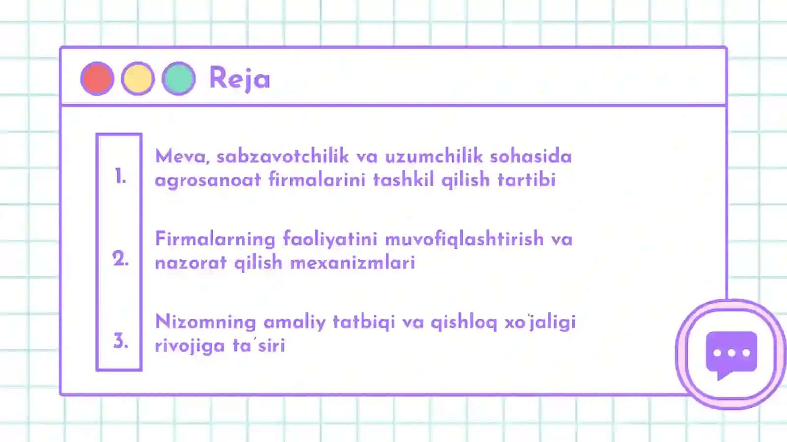 O'zbekiston Respublikasi vazirlar mahkamasining Meva sabzavotchilik va uzumchilik sohasida agrosanoat firmalari tashkil etish va ularning faoliyatini yo'lga qo'yish tartibi to'g'risidagi nizomni tasdiqlash haqida gi 42-sonli qarori 2