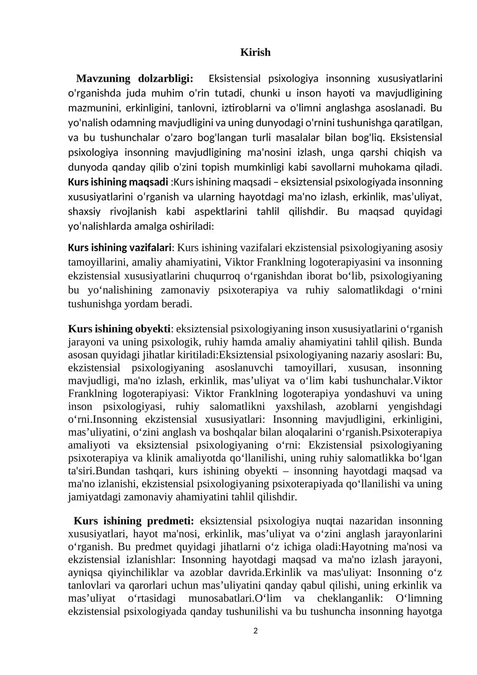 Eksiztensial psixologiyada insonning xususiyatlari Farnkl 2