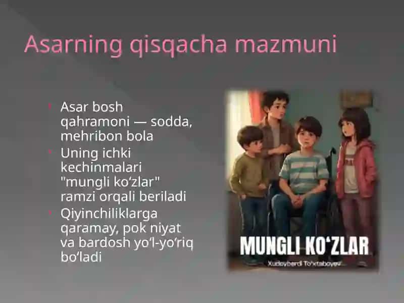 Mungli Ko‘zlar – Asar taqdimoti 2