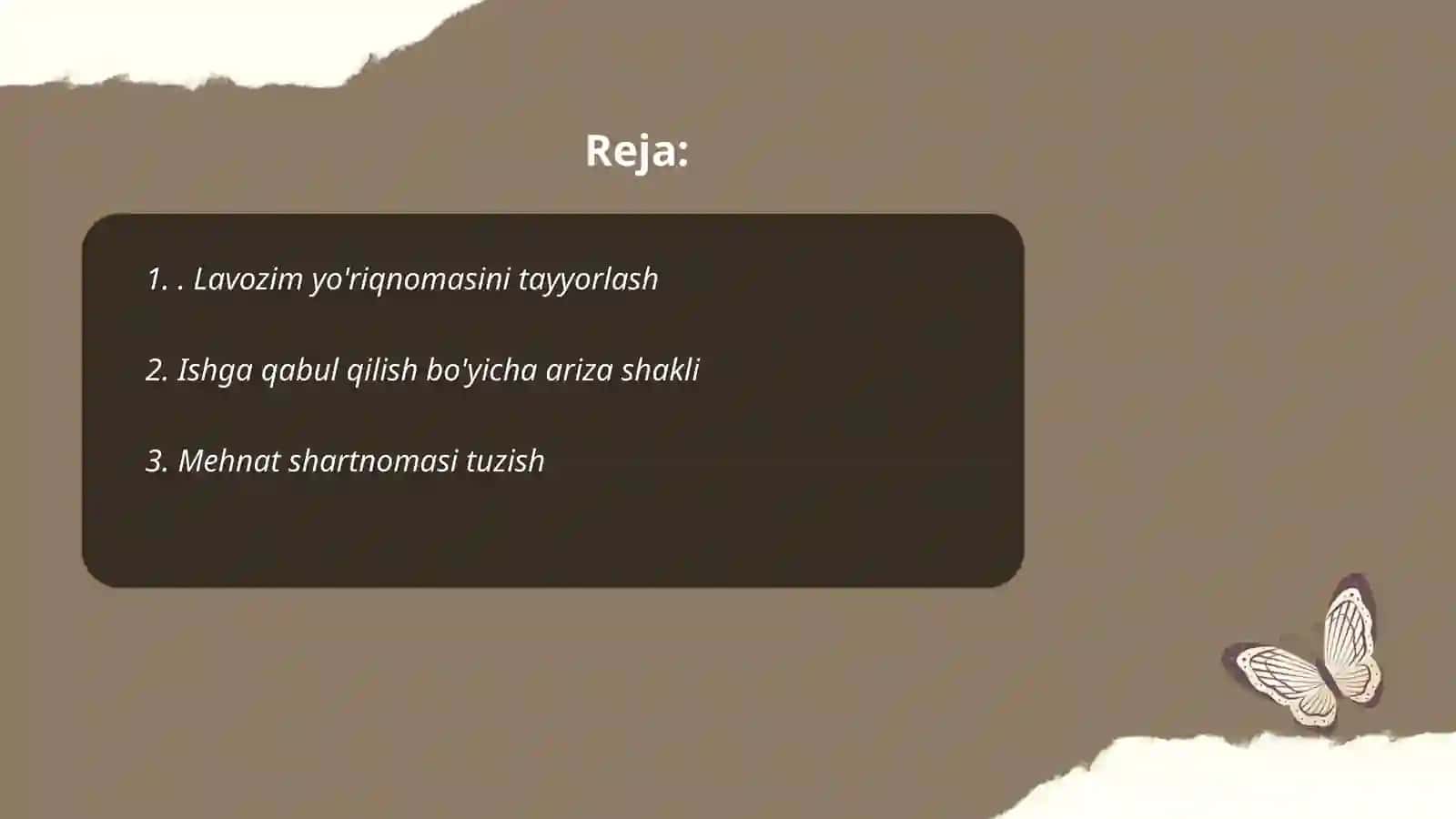 Lavozim yo'riqnomasini tayyorlash 2