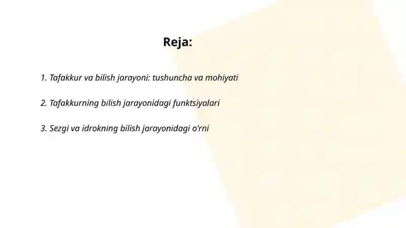 Tafakkurning bilish jarayoni sifatidagi mohiyati 2