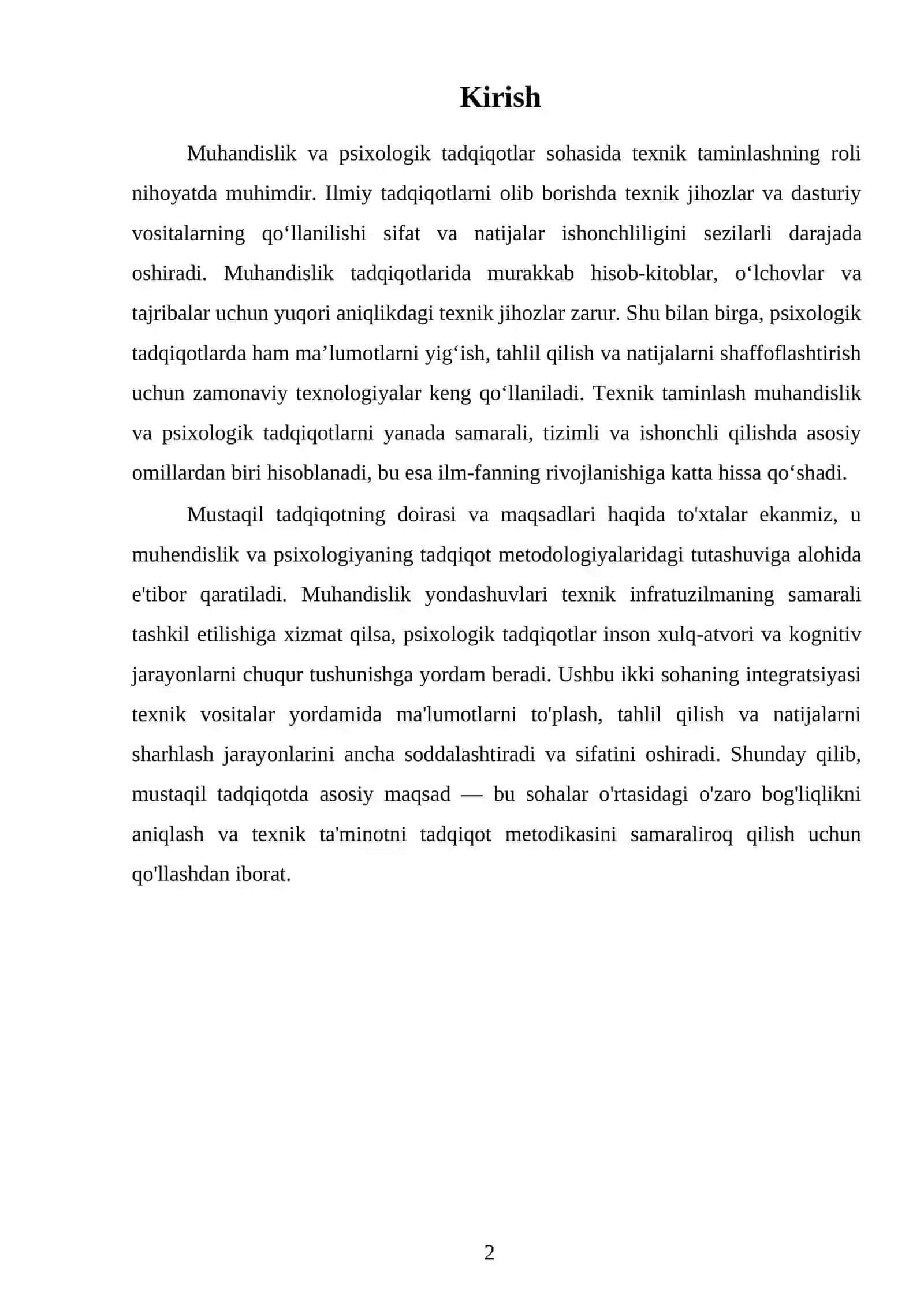 Muhandislik va psixologik tadqiqotlarni texnik taminlash 2