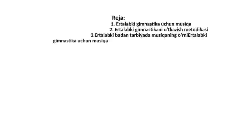 Ertalabki gimnastikani musiqa ostida ôtish 2