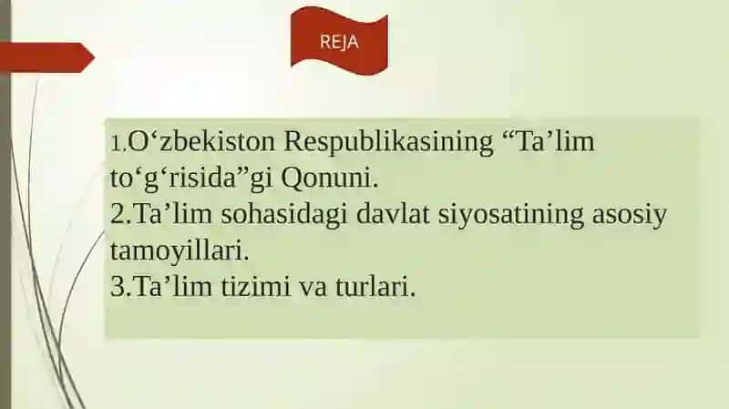 O'zbekiston Respublikasi ta'lim tizimining rivojlantirishning konseptual asoslari 2