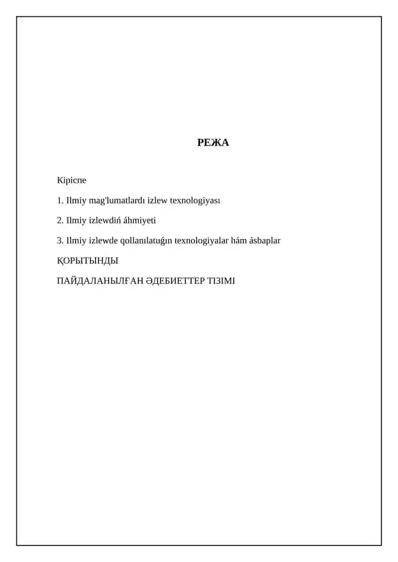 Ilmiy informaciyaliq izlew texnologiyasi 2