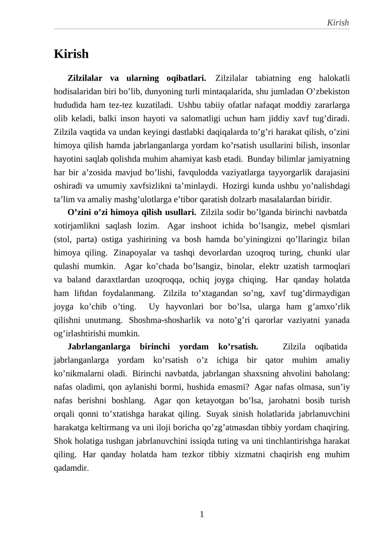 Aholini zilzila xavfidan himoya qilish bo’yicha ta’lim va tayyorgarlikning ahamiyati 2