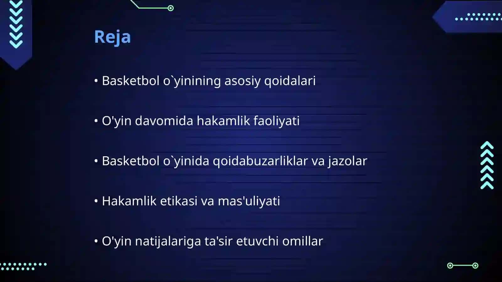Basketbol o`yini qoidalari va hakamlik haqida 2