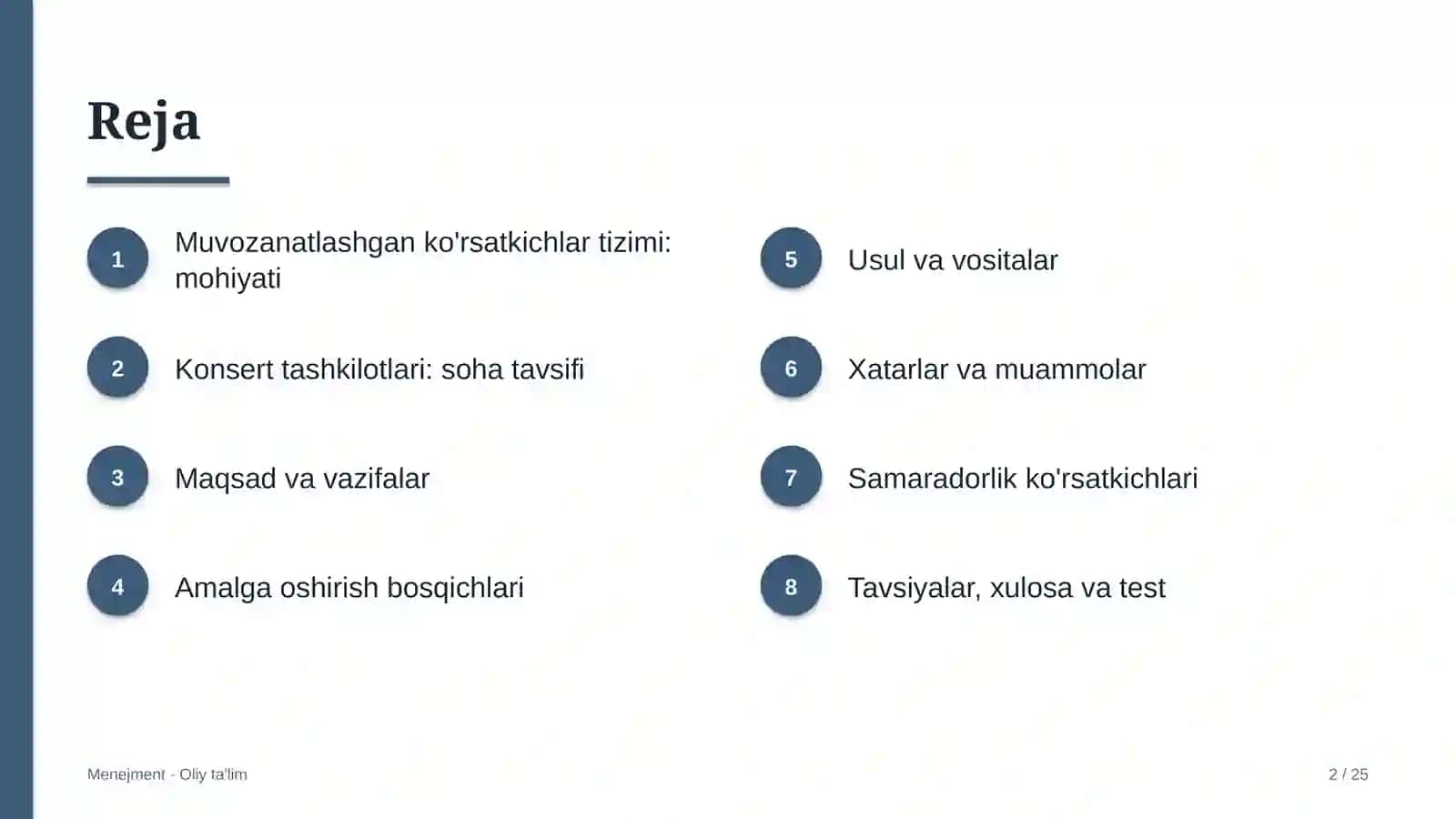 Konsert tashkilotlarida muvozanatlashgan ko'rsatkichlar tizimi 2