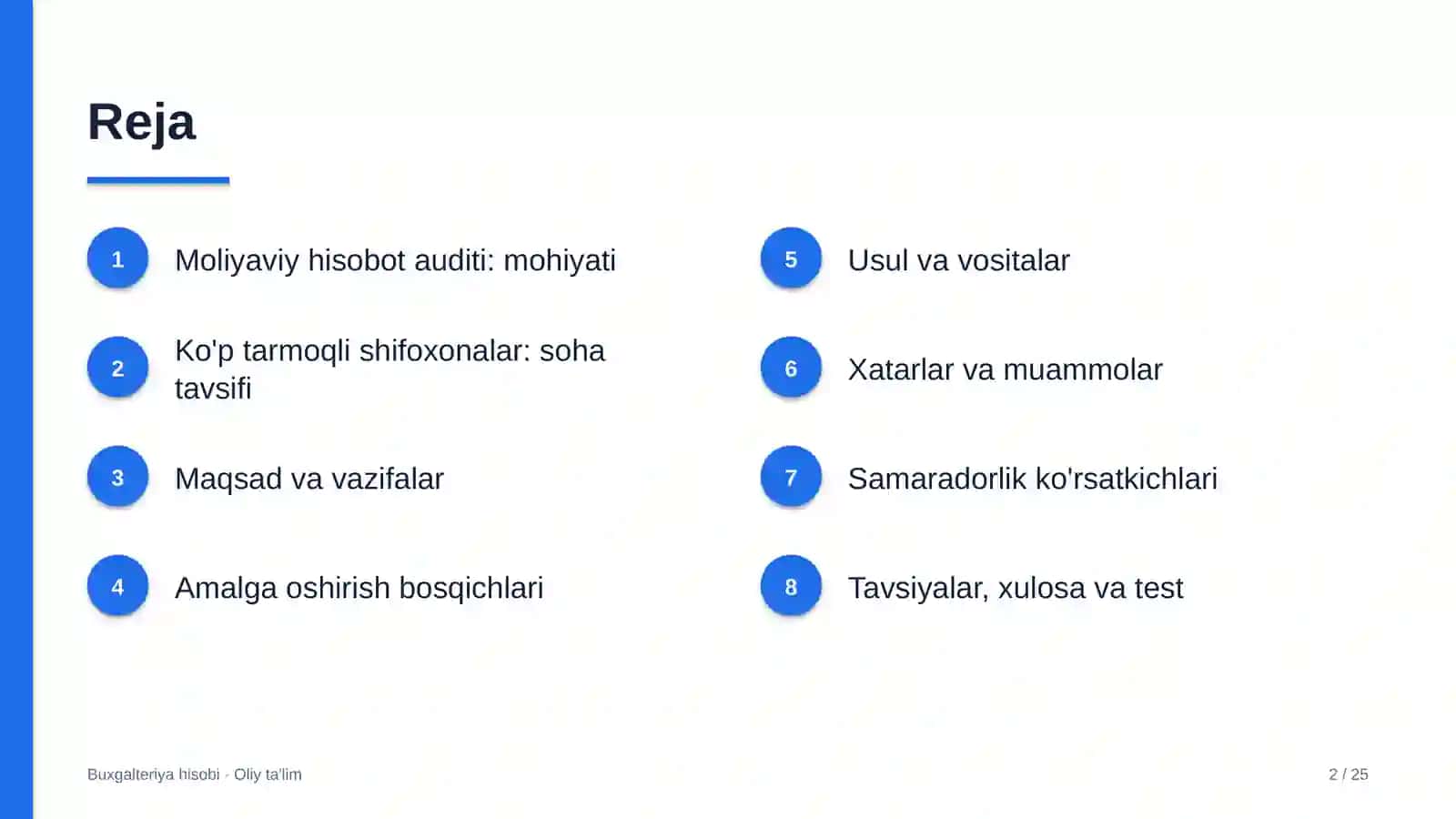 Ko'p tarmoqli shifoxonalarda moliyaviy hisobot auditi 2