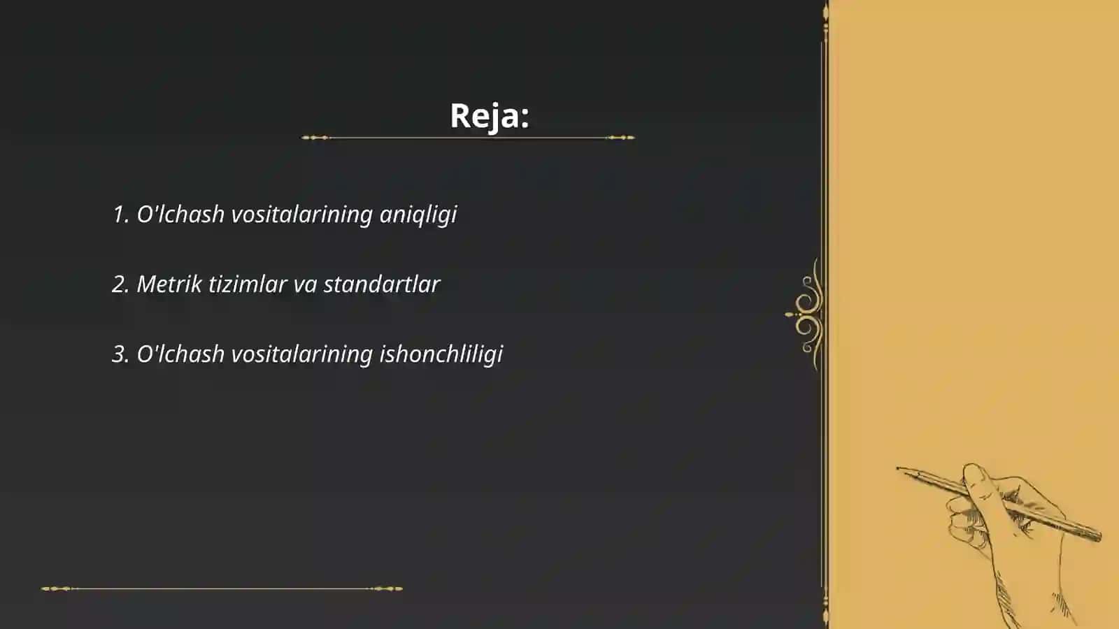 Texnika sohasidagi o'lchash vositalarining metrologik tavsiflari 2