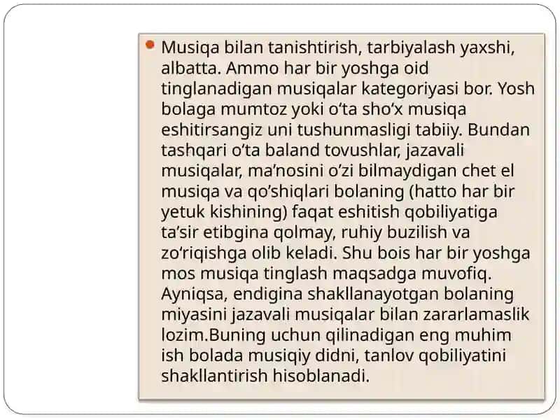 Musiqaviy badiiy didning darajasini oshirish 2