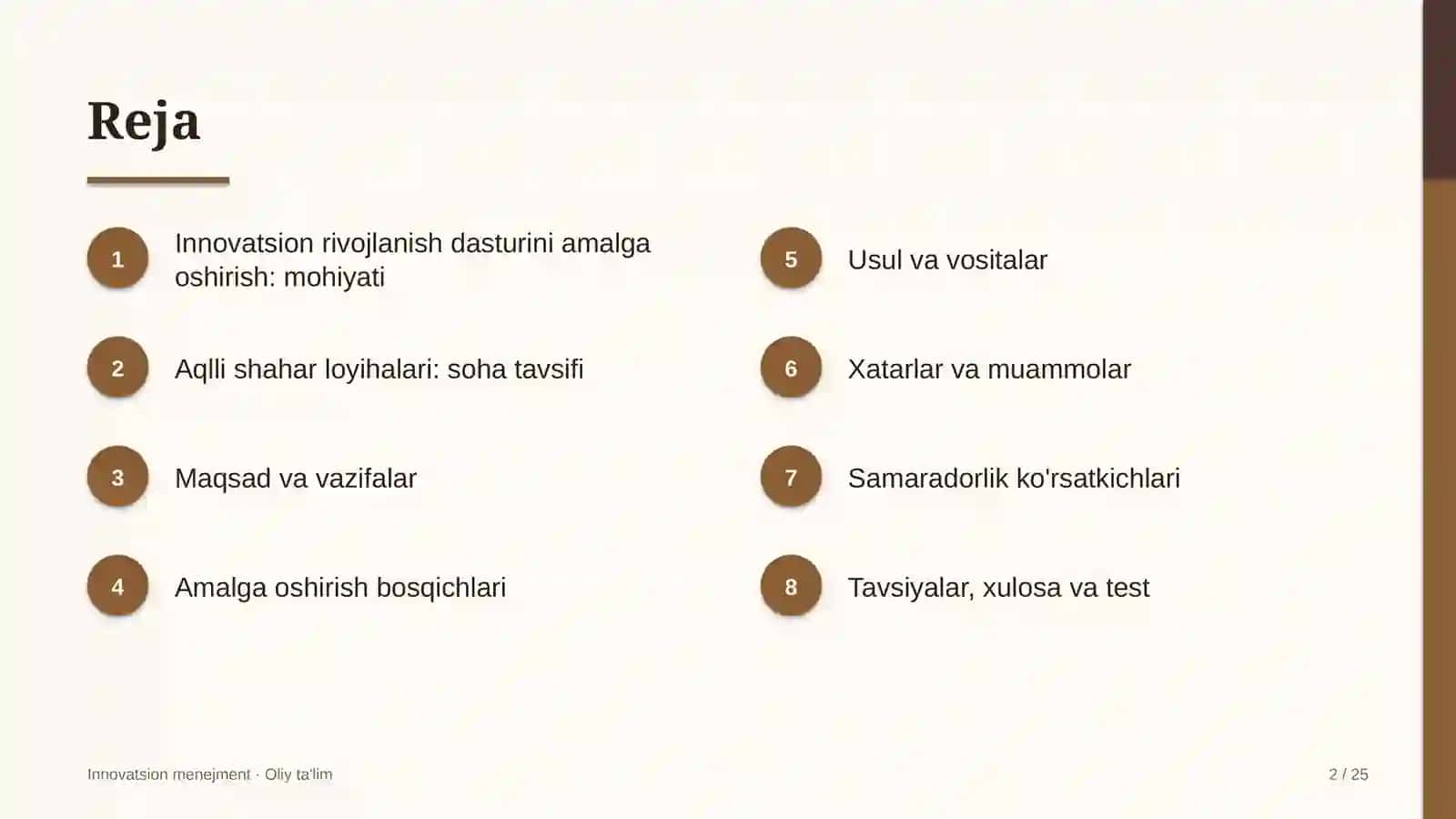 Innovatsion menejment · Oliy ta'lim 2