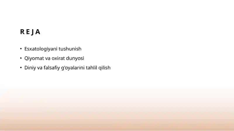Esxatologiyani Tushunish 2