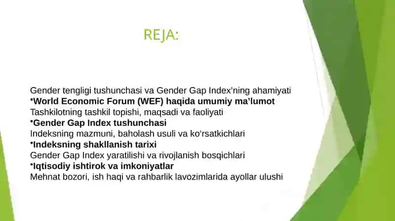 World Economic Forum's Gender Gap Index 2