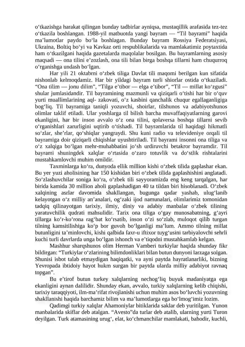 OʻZBEK TILI – MILLIY OʻZLIGIMIZ VA MUSTAQIL DAVLATCHILIK TIMSOLI 2
