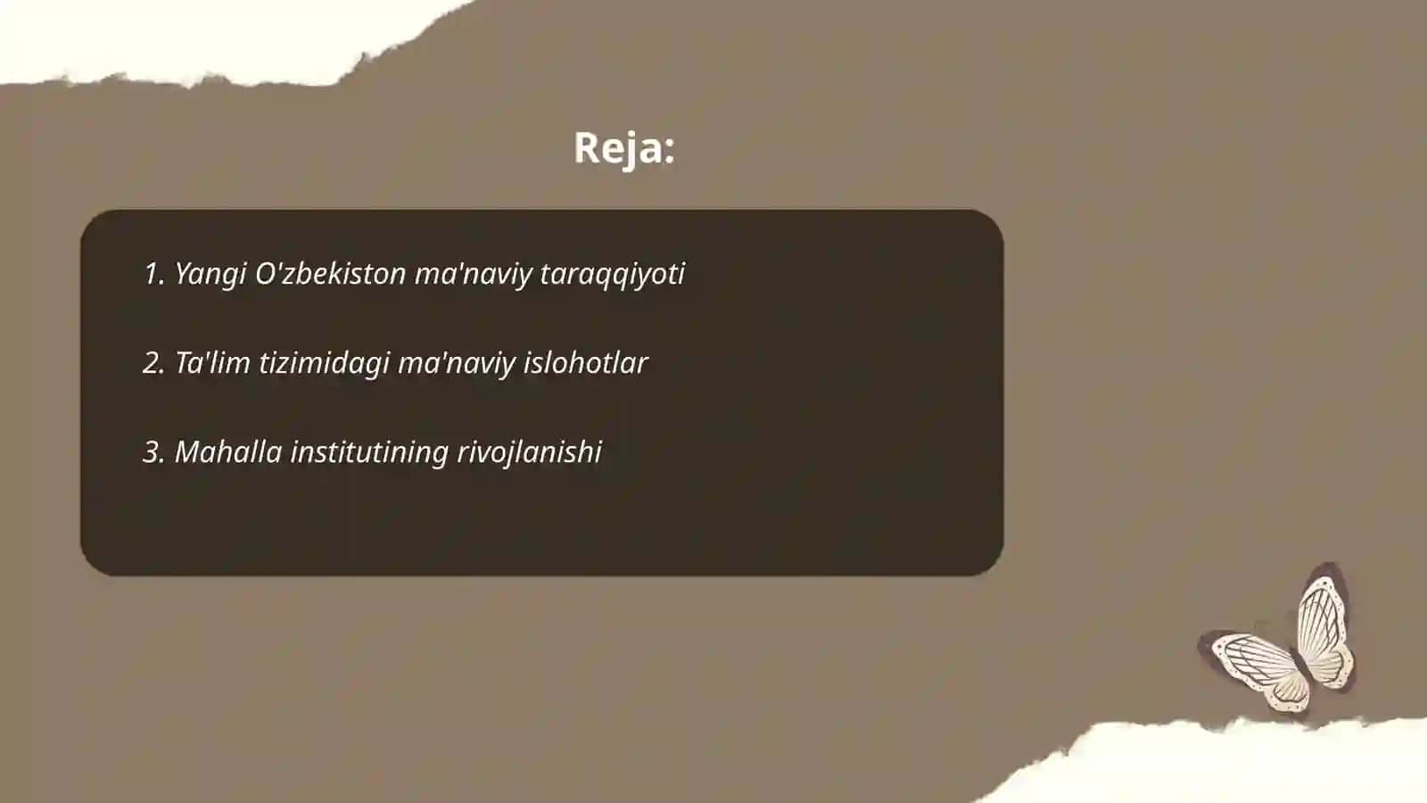 Yangi O'zbekistonda amalga oshirilayotgan maʼnaviy oʻzgarishlar 2