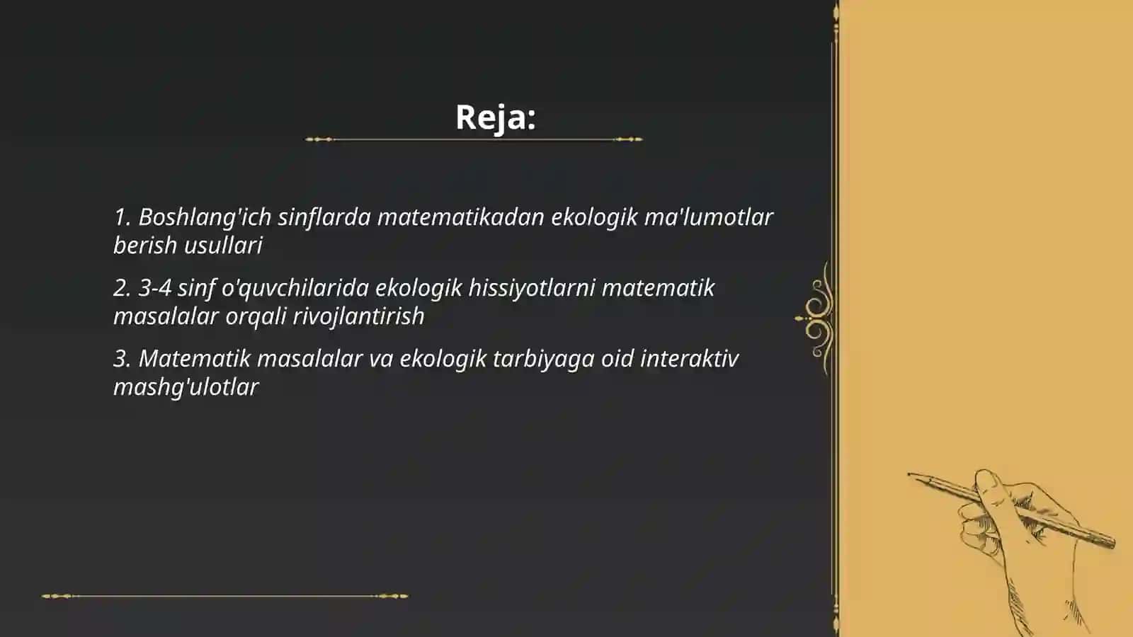 Boshlangʻich sinflarda matematika o'qitish jarayonida ekologik tarbiya berish metodikasi (3-4 sinf misol larida) 2
