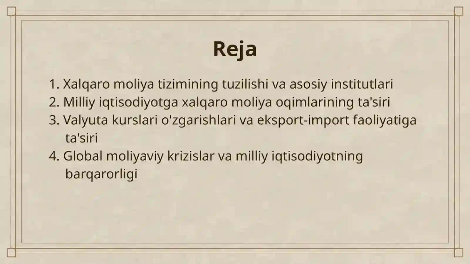 XALQARO MOLIYA VA MILLIY IQTISODIYOT ALOQASI 2