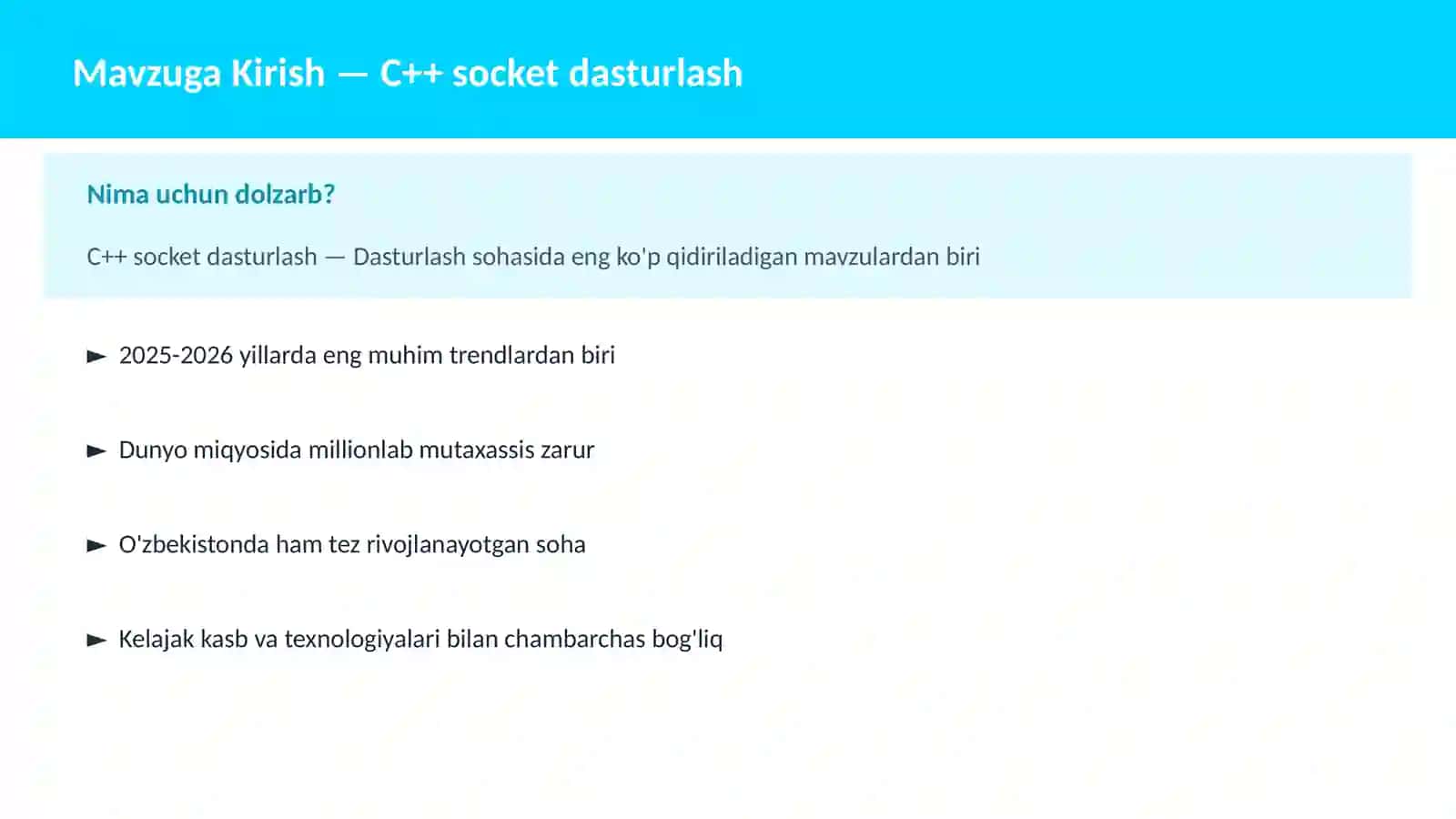 C++ VA TIZIM DASTURLASH 2