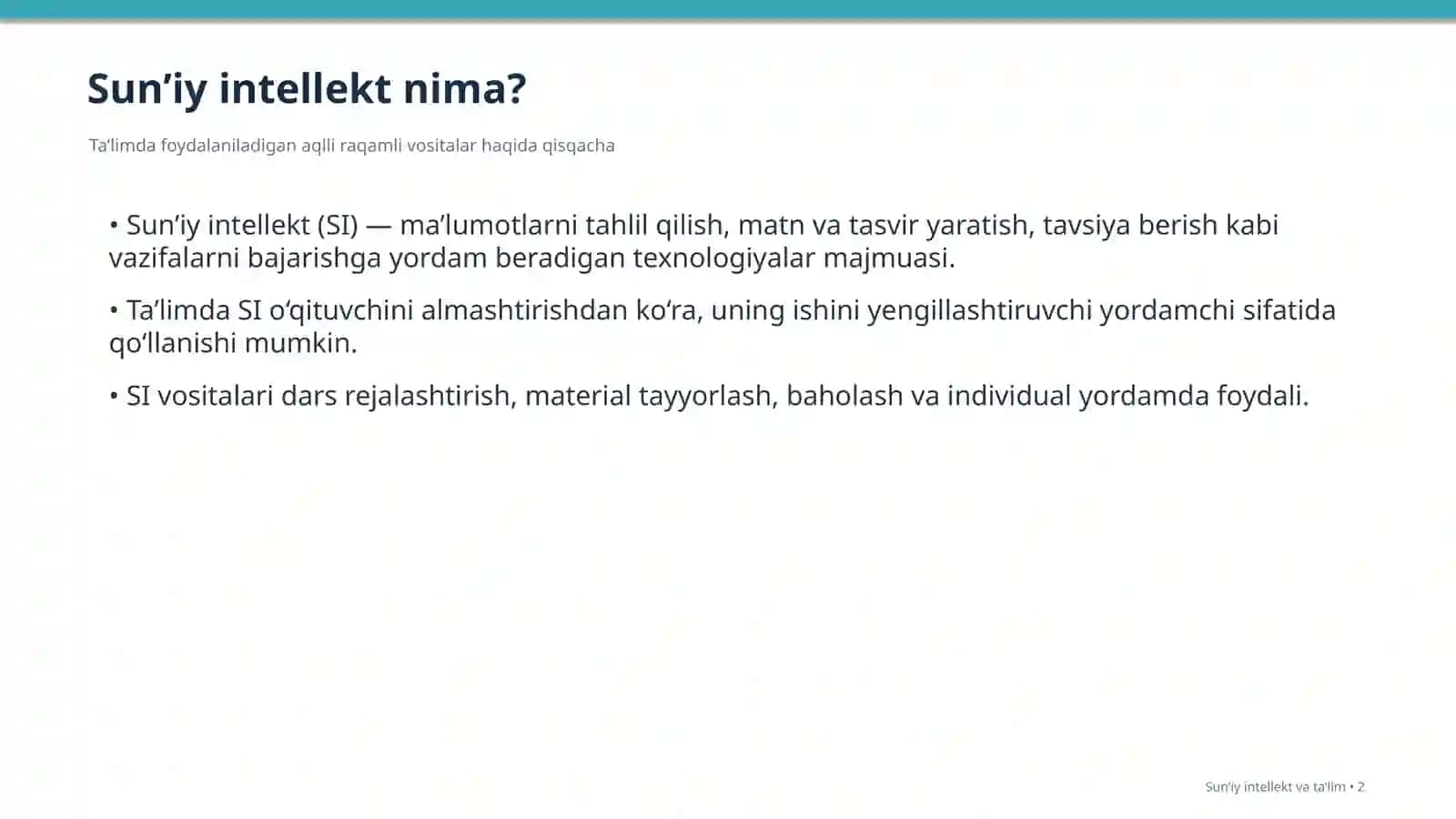 Informatika va AT mavzusida taqdimot 2