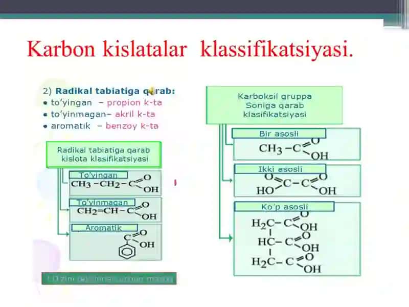 To’yinmagan karbon kislotalar mavzusini o’qitish metodikasi 2