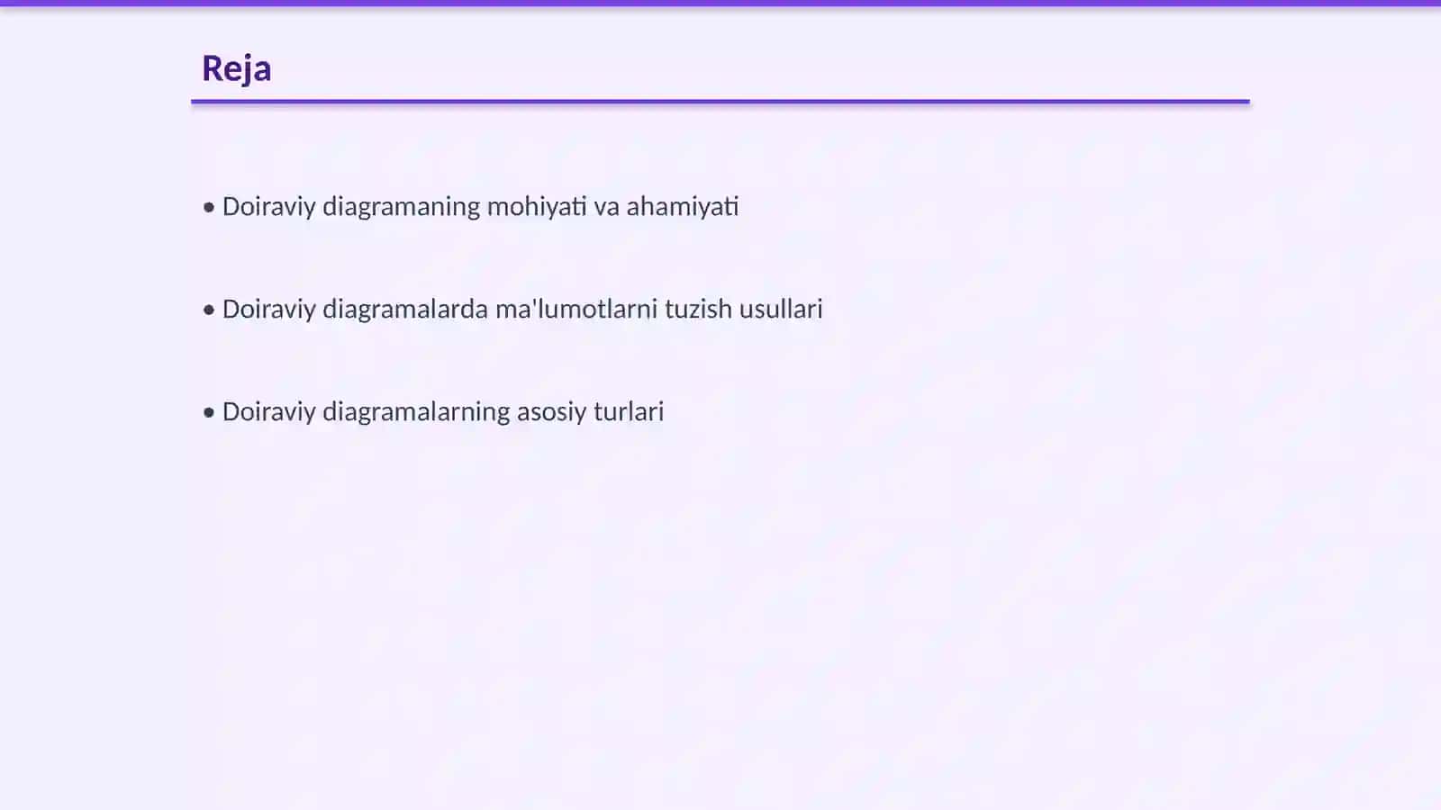 Doiraviy diagramalarda ma'lumotlarni tuzish usullari 2