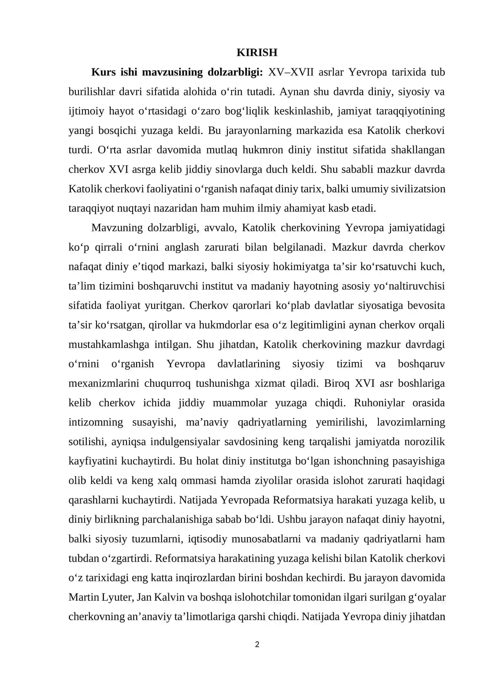XV-XVII asrlarda katolik cherkovi 2