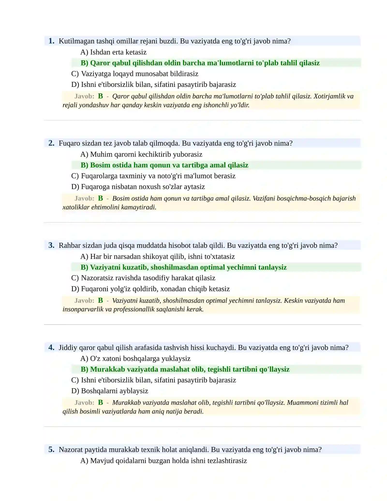 KIRISH PSIXOLOGIK SINOV Testlari 2